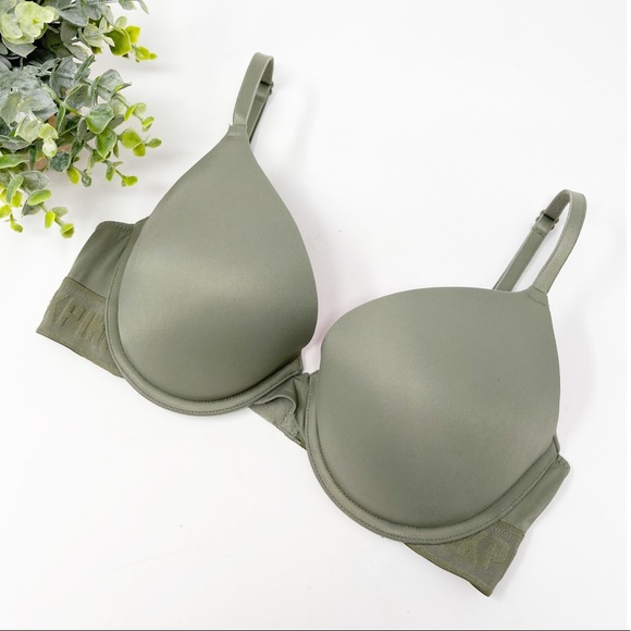 PINK Victoria's Secret Other - PINK Wear Everywhere Push Up Bra Light Olive Green